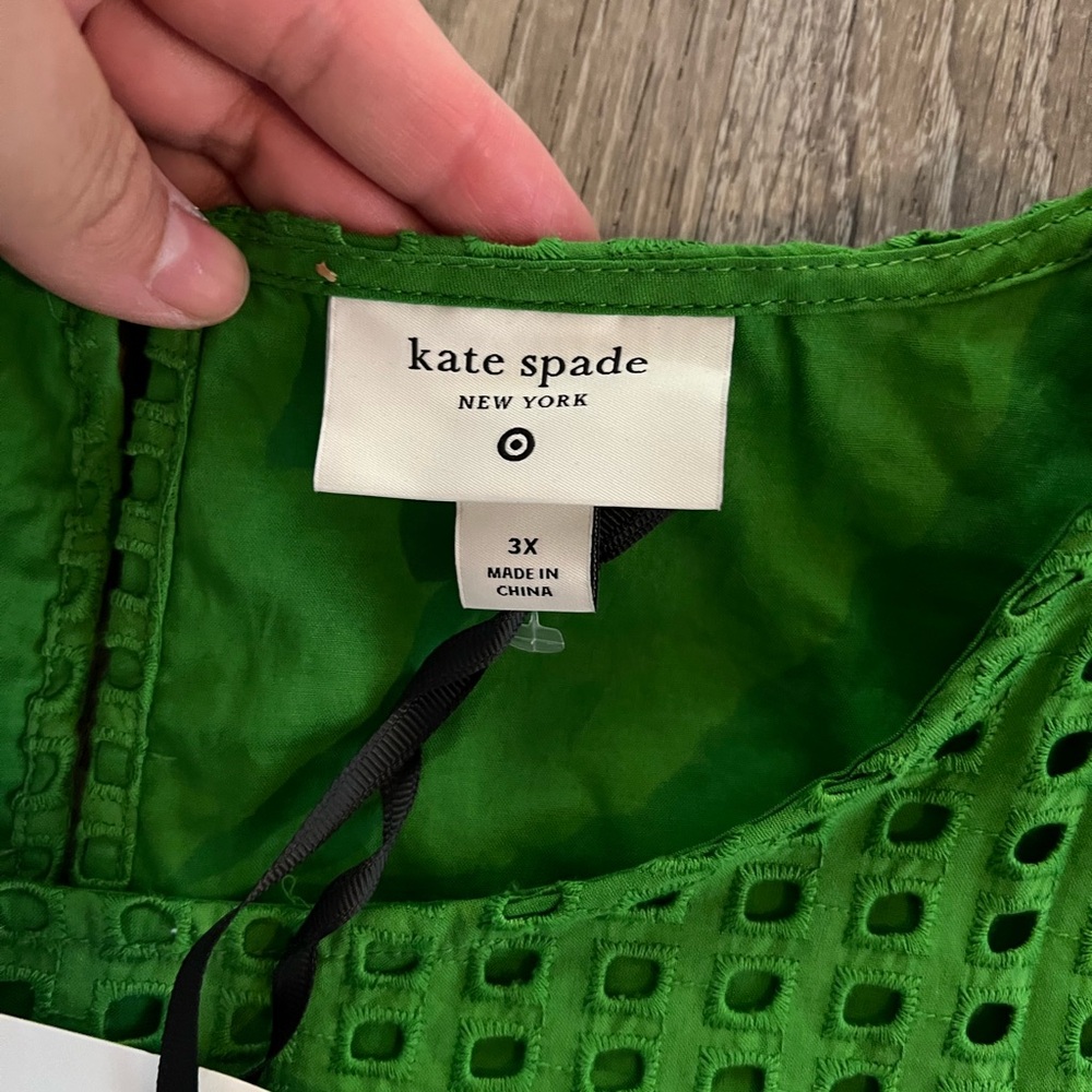 Kate Spade New York x Target Eyelet Shell Tank Top Green plus size - Picture 6 of 11